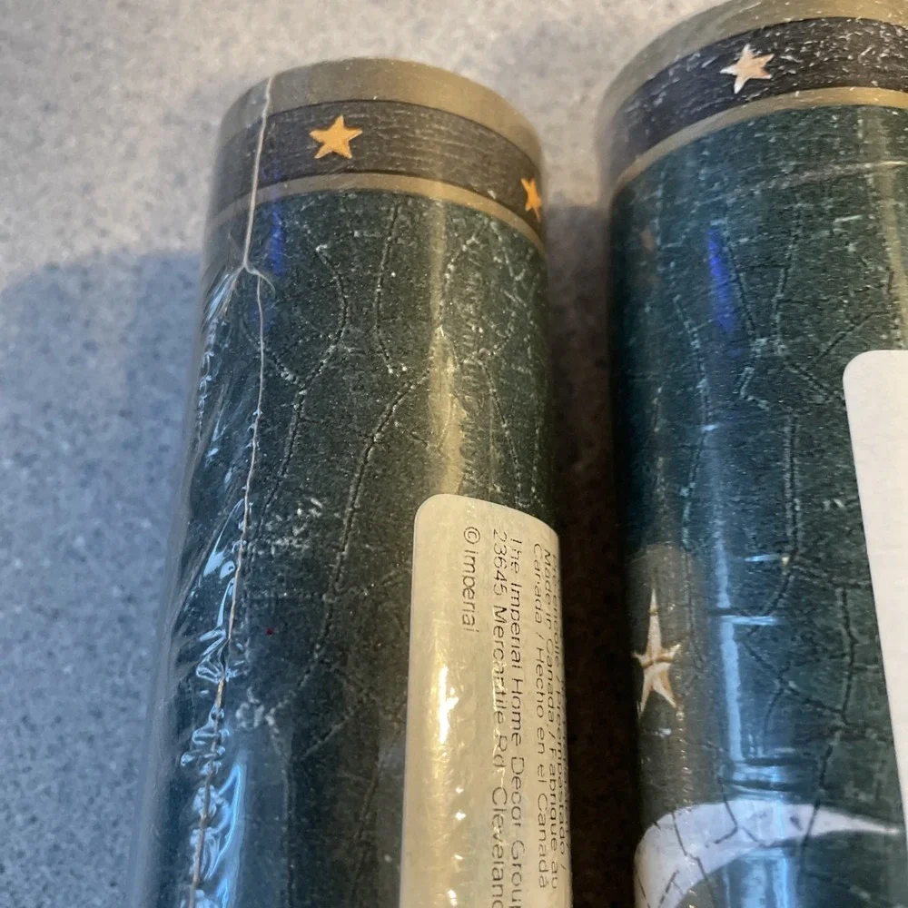 Vintage Imperial Wall Border Celestial Moon Stars Whimsigoth 5 Yards 2 Rolls New